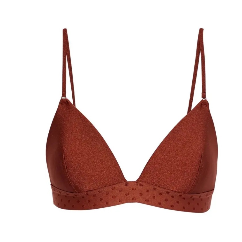 ZIMMERMANN Jacquard-Trimmed Triangle Bikini Top